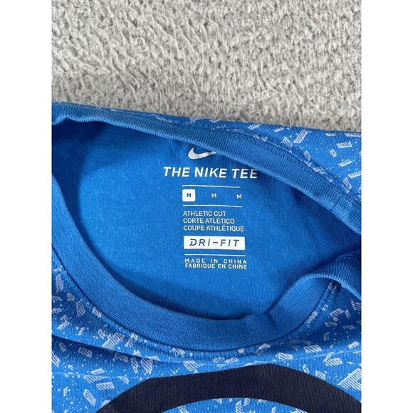 Nike Shirt Mens Medium Blue Athletic Stretch Fit Tee Crew Neck Short Sleeve - Picture 6 of 11